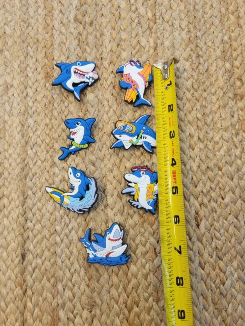 Shark Shoe Charms Are Made Of Soft PVC Rubber Sharks In Various Summer Activitie
